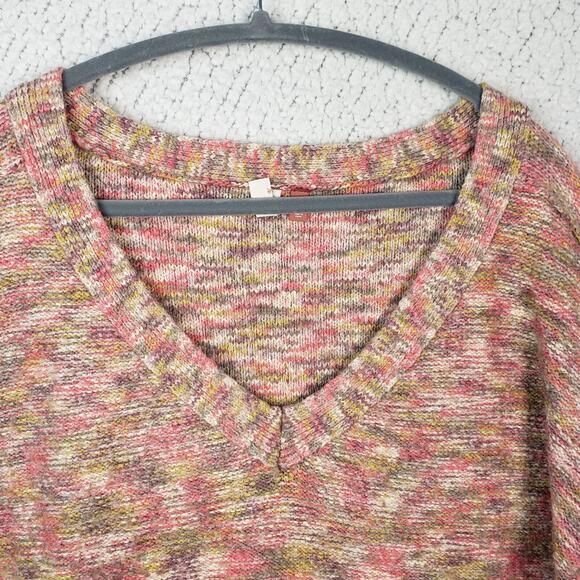 Pilcro Anthropologie Deep V Sweater Spacedye Slouchy Large Boho Balloon 46x30 - Picture 5 of 9